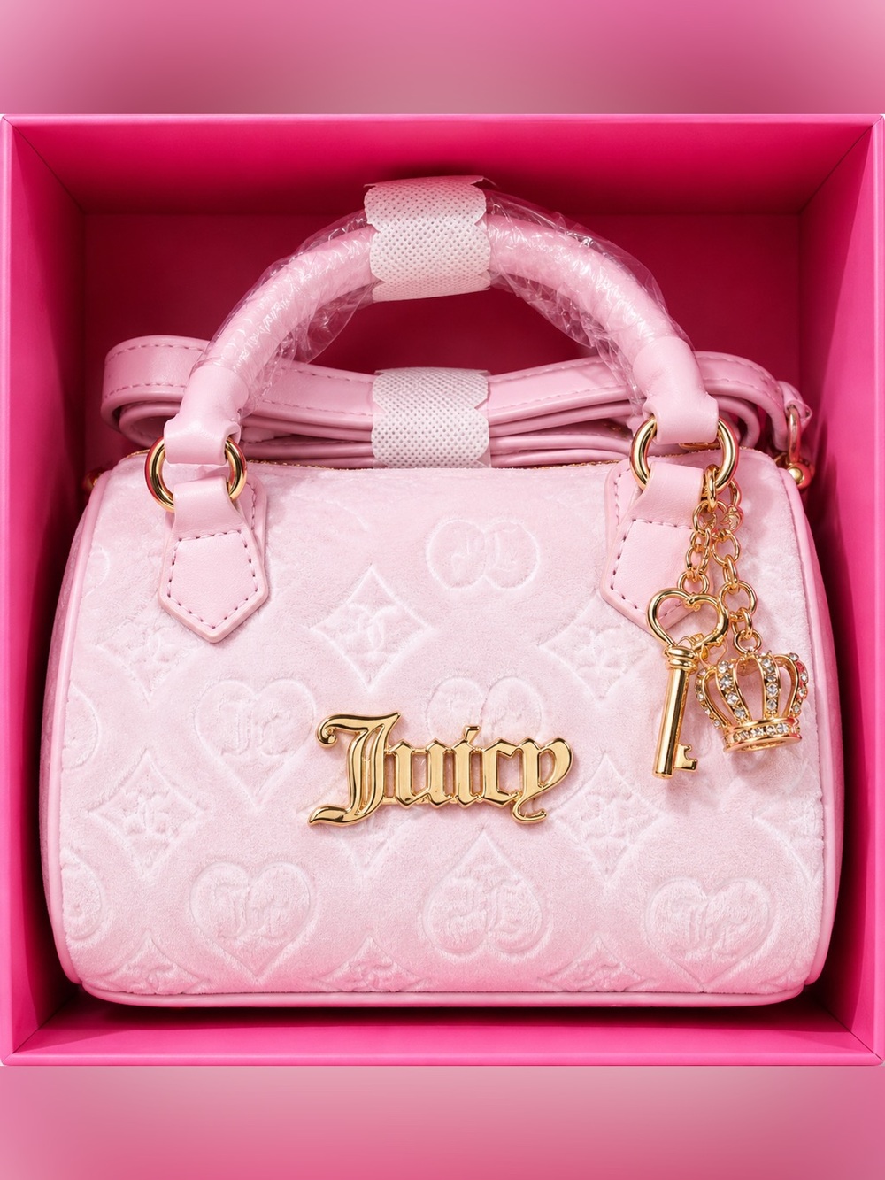 Juicy Couture Pink Kids Mini Handbag Duo with Gold Charms - Picture 2 of 11